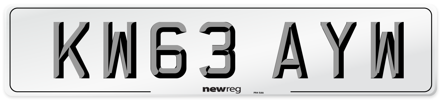 KW63 AYW Number Plate from New Reg